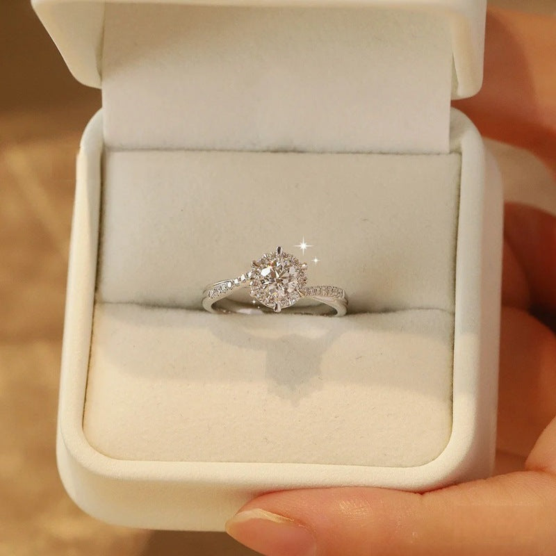 Woven Moissanite Sterling Silver Ring