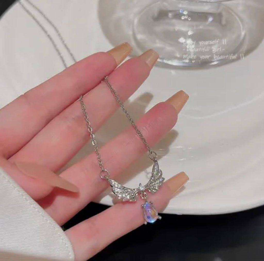 Moonstone Angel Wings Necklace